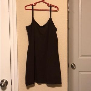 Brown extra long tank top